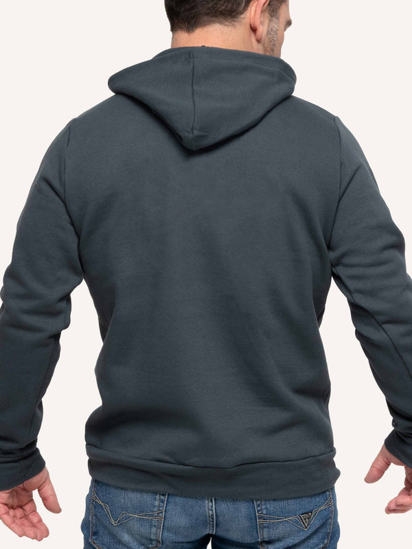 Plain Rear of Made in Canada charcoal Hoodie - Choose Canadian Apparel Co