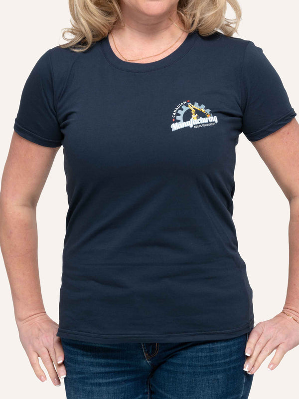 Canadian Manufacturing - Women's Navy Blue T-Shirt - Made in Canada - Choose Canadian Apparel Co