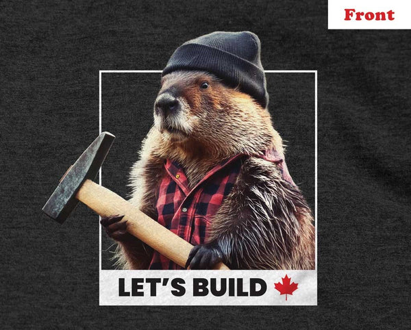 Let's Build Beaver with Hammer Canada Maple Leaf Graphic