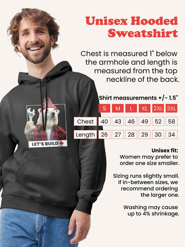 Hooded Sweatshirts (Hoodie) Size Guide - Choose Canadian Apparel - Made in Canada