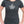 Woman wearing dark grey t-shirt with maple leaf canadian symbols montage in mosaic pattern - Made in Canada by Choose Canadian Apparel Co