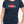 Woman wearing lnavy blue t-shirt with red maple leaf and canada day graphic - Made in Canada by Choose Canadian Apparel Co