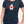 Woman wearing navy blue t-shirt with canada flag in shape of a maple leaf - Made in Canada by Choose Canadian Apparel Co