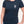 Woman wearing ladies navy blue t-shirt with maple leaf graphic and canada strong slogan - Made in Canada by Choose Canadian Apparel Co