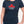 Woman wearing navy blue tshirt with red Canada Strong maple leaf logo - Made in Canada by Choose Canadian Apparel Co