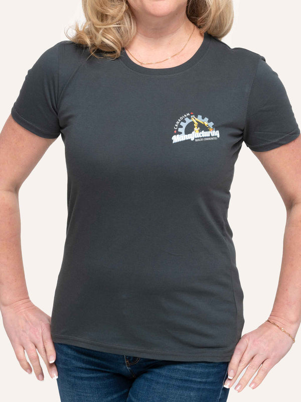 Canadian Manufacturing - Women's Charcoal Grey T-Shirt - Made in Canada - Choose Canadian Apparel Co